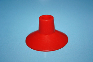 Saugnapf Ø 30 mm, mit konischem Schaft und Loch Ø 5 mm, rot