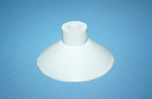 Saugnapf Ø 37,5 mm, mit durchgehender Bohrung Ø 6 mm, weiß