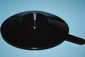 Saugnäpfe Ø 75 mm, schwarz - mit Löselasche - V2A Gewinde M4 x 6 mm
