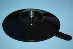 Saugnäpfe Ø 75 mm, schwarz - mit Löselasche und Gewinde M6 x 8 mm V2A