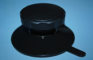 Sauger / Saugnapf Ø 75 mm mit Kunststoff- Rändelknopf, schwarz