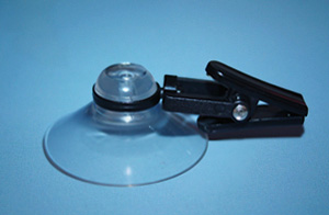 Saugnapf Ø 40 mm - farblos mit Kunststoffklammer - schwarz