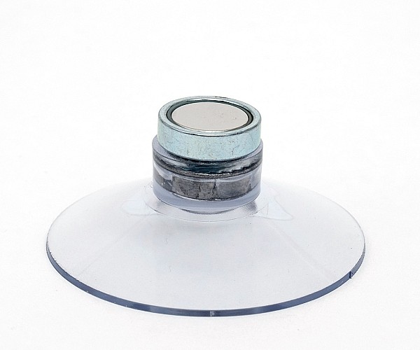 Saugnapf Ø 50mm, transparent - mit verschraubtem Magnet 6 KG