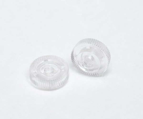 Artikel: 1371.1 - Rändelmutter M4, transparent - flache Form