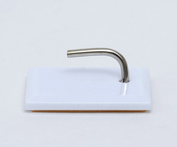 Artikel: 312112 - Rechteck - Haken 31mm x 21,5mm hoch, weiß - mit Metallhaken, selbstklebend