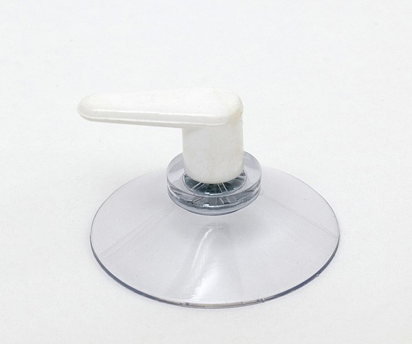 Saugnapf Ø 40mm, transparent - mit aufgeschraubtem Haken / klein, weiß
