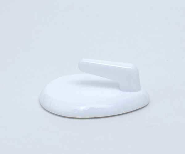 Artikel: 3730 - Kunststoff-Klebehaken Oval 37mm x 30mm breit, weiß - selbstklebend