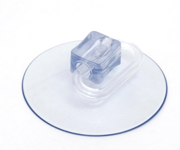 Artikel: 1348 - Saugnapf Ø 60mm, transparent - mit montiertem C-Glied, transparent